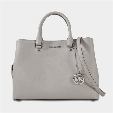 michael kors purses savannah pearl grey and black|MICHAEL KORS GREY Tote Bag Leather Medium Satchel .